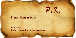 Pap Karméla névjegykártya